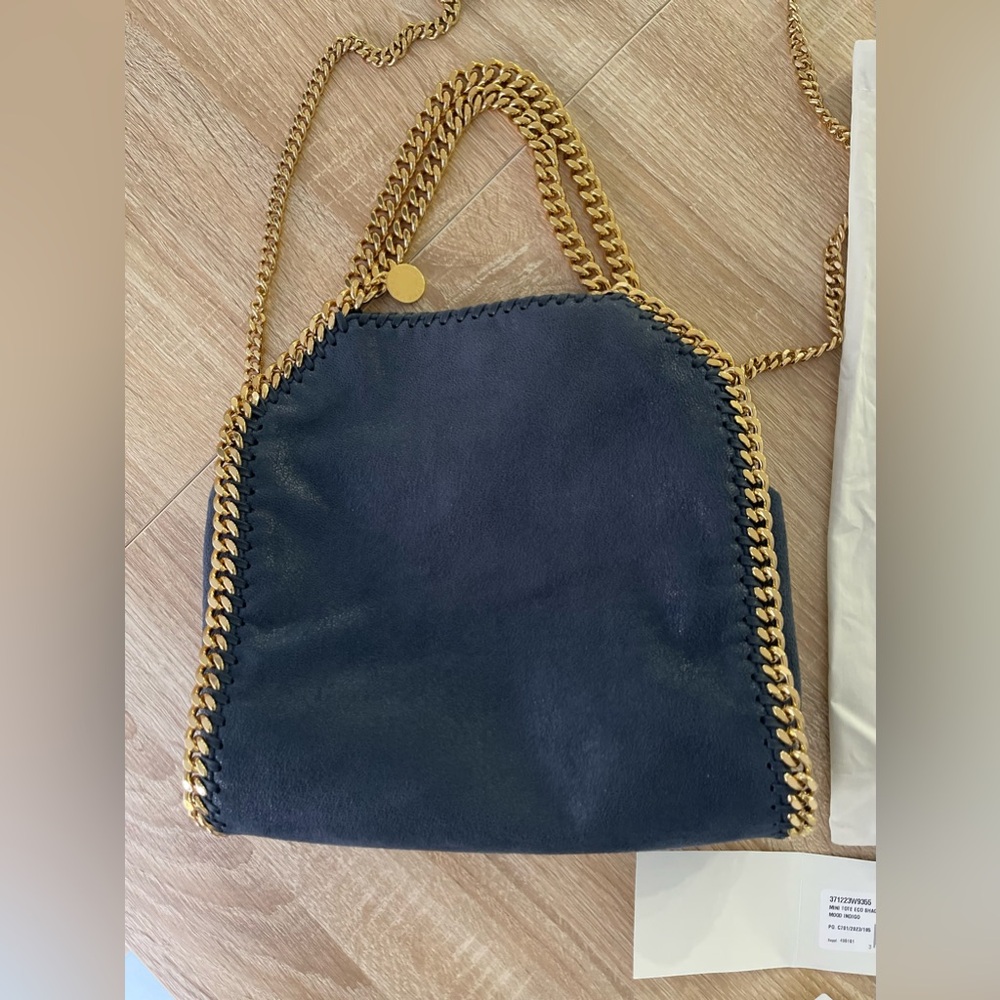 Stella McCartney Mini Falabella Tote Indigo/Gold